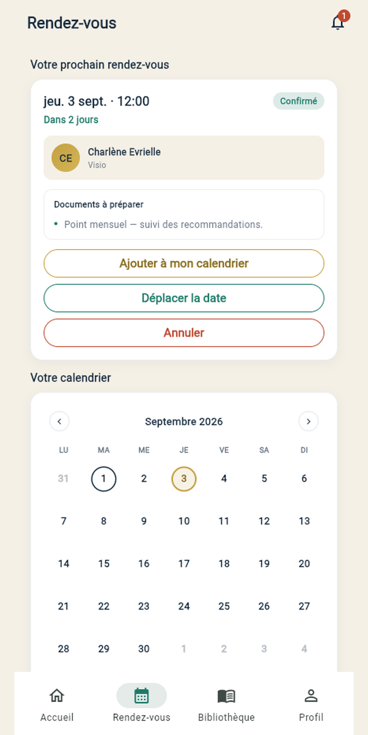 Prise de rendez-vous